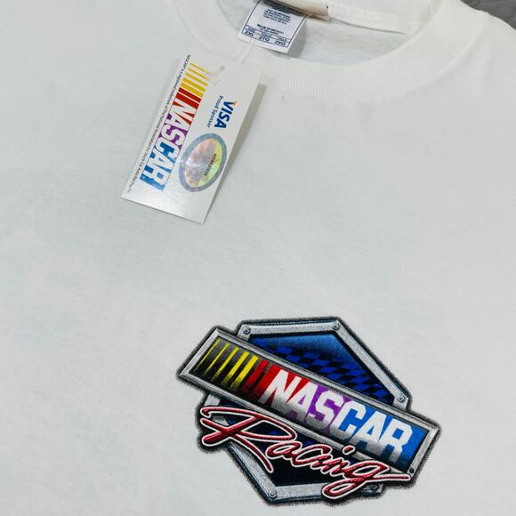 Vintage Nascar Shirt‎ Mens XXL White Long Sleeve Big Logo Graphic NWT Racing - Picture 4 of 10